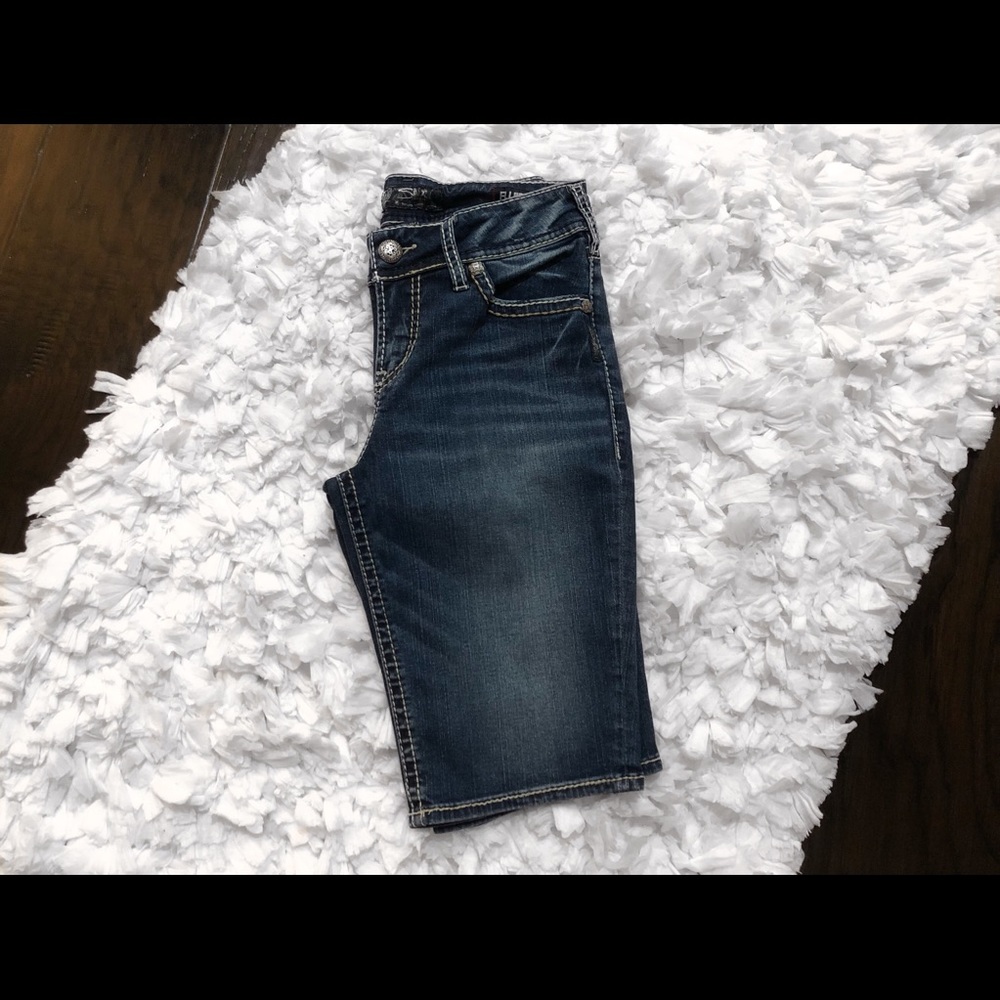 Silver Jeans Mid-Bermuda Jean Shorts